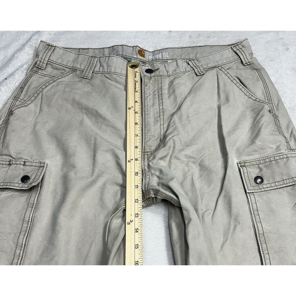 Carhartt Relaxed Fit Men's Size 38x33 Canvas Biege Tan Cargo Pants 100272-232 - Picture 6 of 12